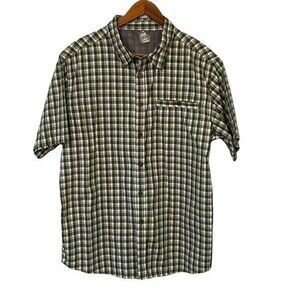 Alpine Design Tech Series Plaid Short Sleeve Button Down Shirt Mesh Hiking